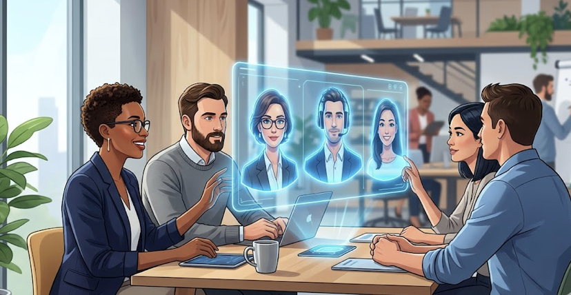 avatares de IA en comunicación interna