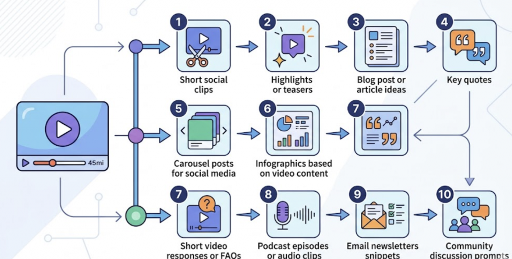 Cómo reutilizar un vídeo largo en 10 piezas de contenido para redes sociales 4 reutilizar un vídeo largo